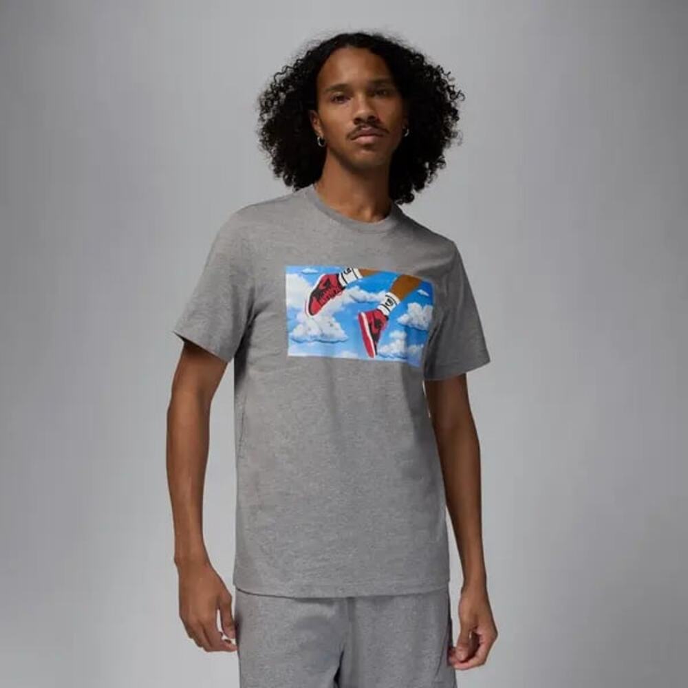 Nike Air Jordan 1 Retro True OG High 85 Bred Flight Essentials T-Shirt Gray XXL